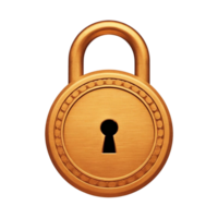 golden padlock with a circular shape png