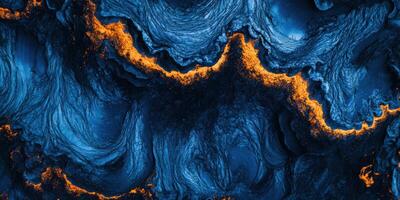 Abstract blue and orange marble texture photo