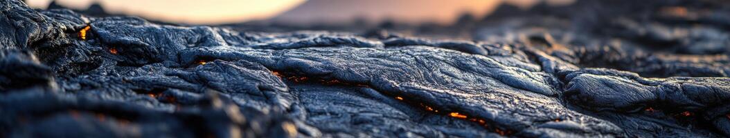A close up of lava flowing over rocks photo