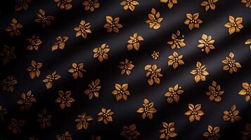 Elegant floral pattern on dark fabric with soft shadows creating a textured appearance photo