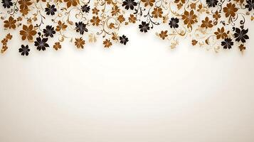 Elegant floral design featuring intricate patterns in warm tones against a soft background photo