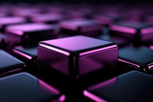 Shiny purple cubes forming an abstract pattern in a grid formation photo