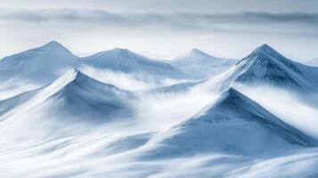Majestic snow-capped mountains in winter photo