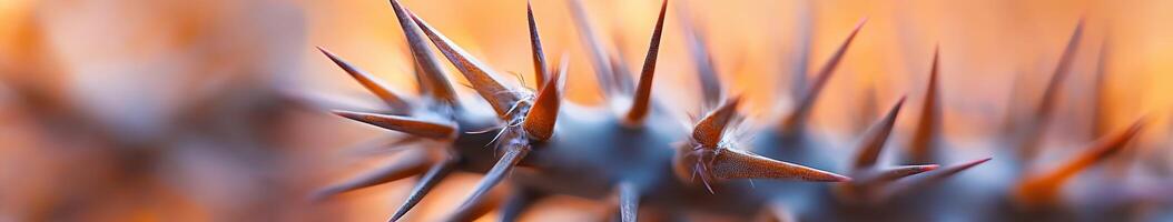 Spiky cactus close-up during sunset photo