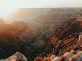 The sun is setting over the grand canyon in arizona photo