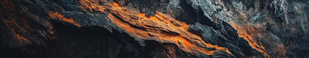 A close up of a tree with orange paint photo
