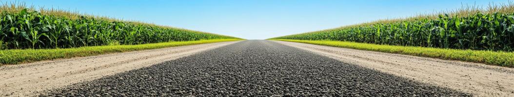 A road leading to corn fields photo