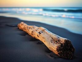 A log on the beach photo