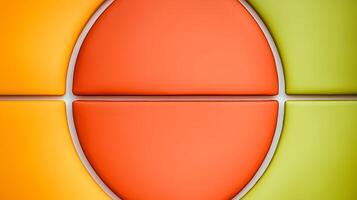 Vibrant geometric shapes in orange and green, creating a modern abstract design for backgrounds photo