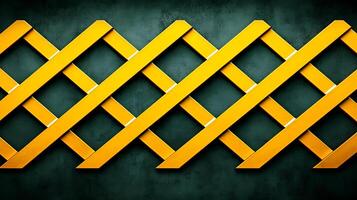 Vibrant yellow lattice pattern against a textured green wall, creating a lively backdrop photo