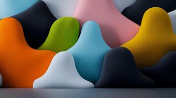Colorful abstract shapes in a modern design setting, creating a playful and vibrant atmosphere photo