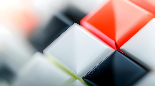 Close-up of colorful geometric shapes arranged in a pattern, creating a visually striking abstract design photo