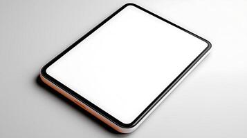 Sleek modern tablet on a minimalist surface, showcasing its design with soft lighting photo