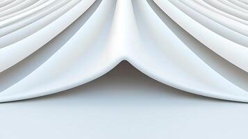 Smooth white fabric drapes creating elegant folds and shadows in a minimalist setting photo