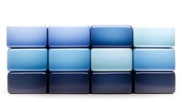 A visually appealing arrangement of blue gradient blocks stacked in a neat formation photo