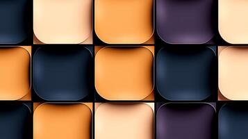 Colorful geometric pattern of rounded squares in warm and cool tones, suitable for design use photo