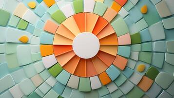 Colorful abstract design featuring circular patterns and geometric shapes in a vibrant arrangement photo