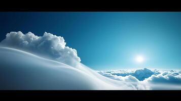 Serene Sky Over Soft Clouds with a Bright Sunlight in the Background, Perfect for Relaxation Themes photo