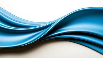 Smooth blue fabric waves flowing gracefully across a light background, showcasing texture and color photo