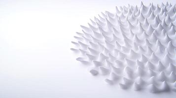 White spiky surface texture on a minimalistic background, showcasing modern design elements photo