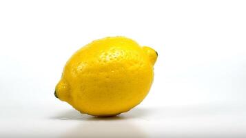 A lemon is shown on a white background photo