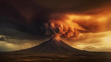 Volcano erupts in the sky photo
