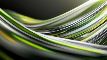 Abstract flowing lines in green and gray tones create a dynamic effect. photo