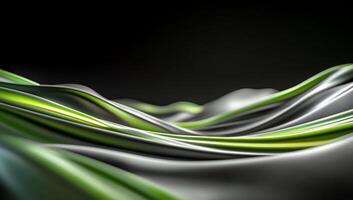 Abstract representation of flowing fabric in green and gray hues. photo