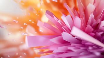 Abstract vibrant shapes in pink and orange hues create a dynamic visual. photo