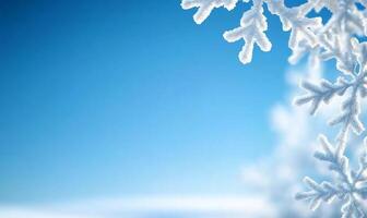 Snowflakes on a blue sky background photo