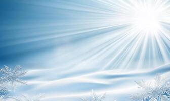Winter background with snowflakes and sun photo