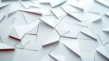 Abstract composition of white geometric shapes creating a textured surface. photo