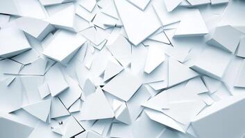 Abstract composition of white geometric shapes and fragments. photo