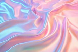 Soft, iridescent fabric drapes elegantly, showcasing smooth textures. photo