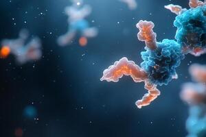 Microscopic view of molecular structures in a scientific context. photo