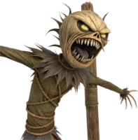Ghostly Scarecrow with Shadowy Figure at Night. . png
