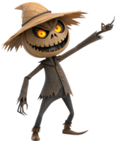 Dark Scarecrow with Twisted Face and Evil Presence. . png