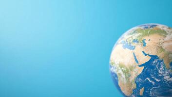 Earth globe on blue background concept of earth globe on blue background, earth globe on blue background, photo