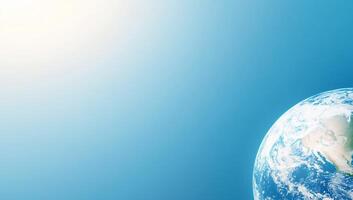 Earth globe with blue sky and sun elements of this image are furnished by nasa photo