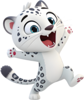 Digital art featuring a stylish and fierce snow leopard character. . png
