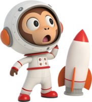 Cosmic Monkey in Spacesuit Speeding Through Stars. . png