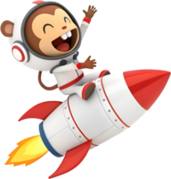 Interstellar Monkey Pilot Racing in Outer Space. . png