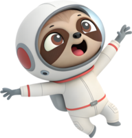 Cute and Lazy Sloth Enjoying Cosmic View. . png