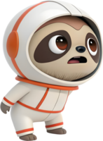 Furry Sloth Astronaut Exploring Universe. . png