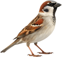 Soft And Fluffy Sparrow Bird Perched With A Charming Expression. . png