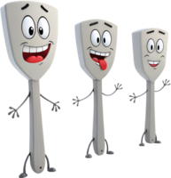 Fun and Cute Spatula Character with a Smiling Face. . png