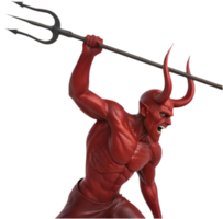 Cursed demon with sharp horns and fiery glowing eyes clipart. . png