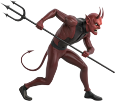 Grotesque devil with glowing eyes and cursed sharp horns clipart. . png