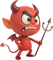Underworld devil with sharp horns and glowing eyes clipart. . png