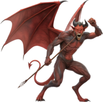 Evil creature with glowing eyes and sharp horns clipart. . png